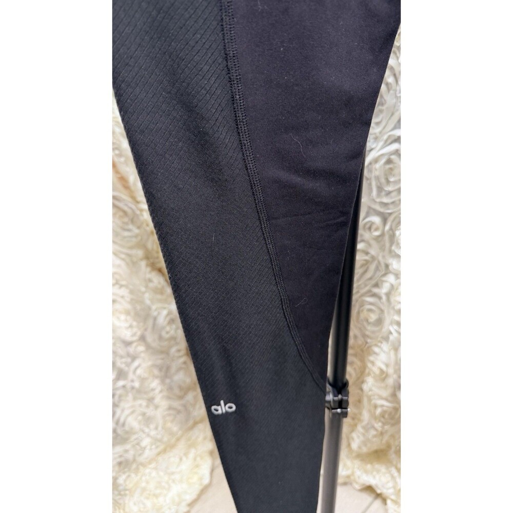 Alo Yoga Alosoft High-Waist Head Start Leggings Black Ribbed Size S EUC - Picture 3 of 5